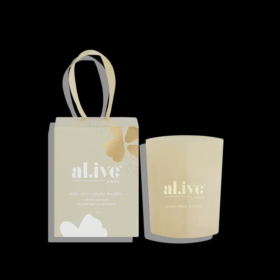 Al.ive Body Mini Soy Candle - Golden Wattle & Citrus 70g