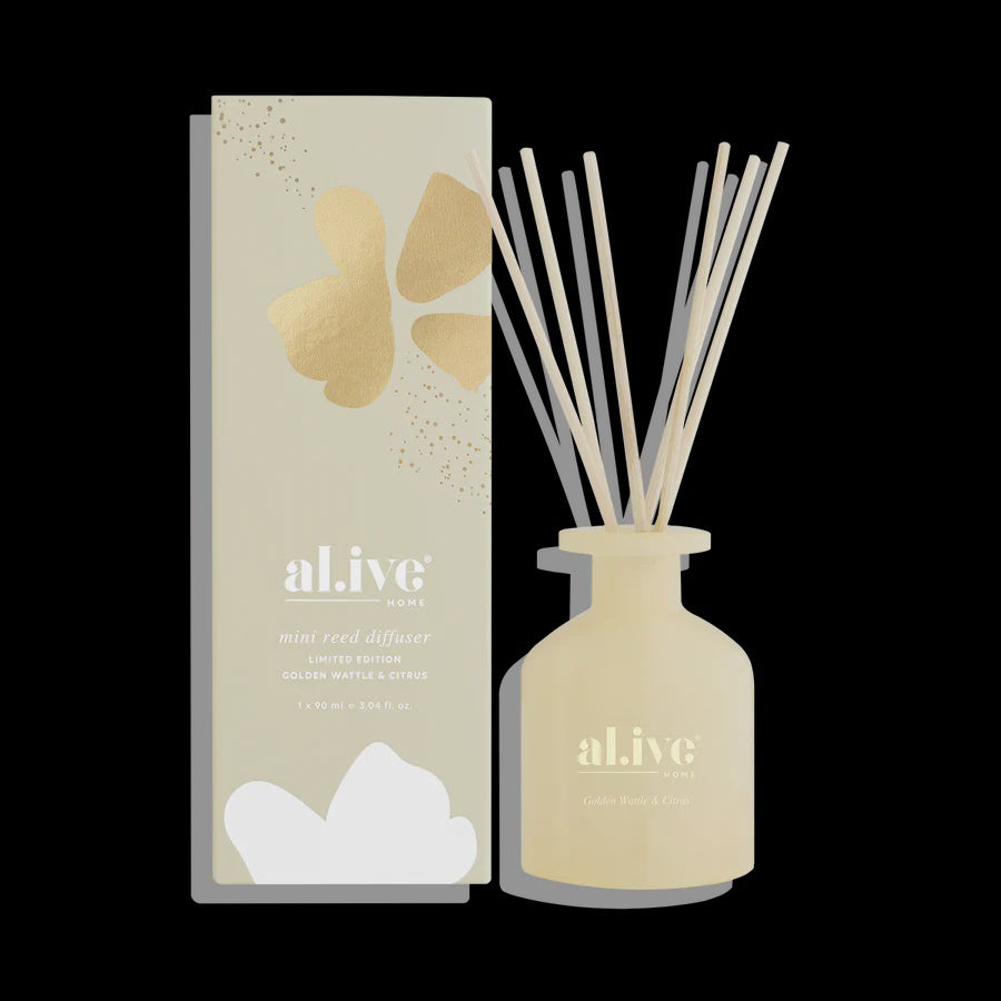 Al.ive Body Mini Reed Diffuser - Golden Wattle & Citrus 90ml