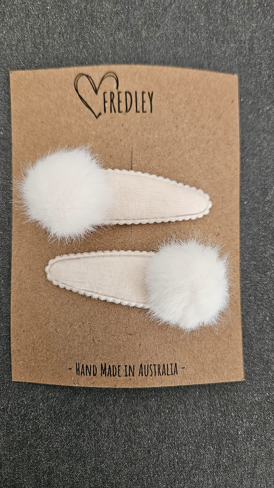 Fredley Pompom Clips Cream