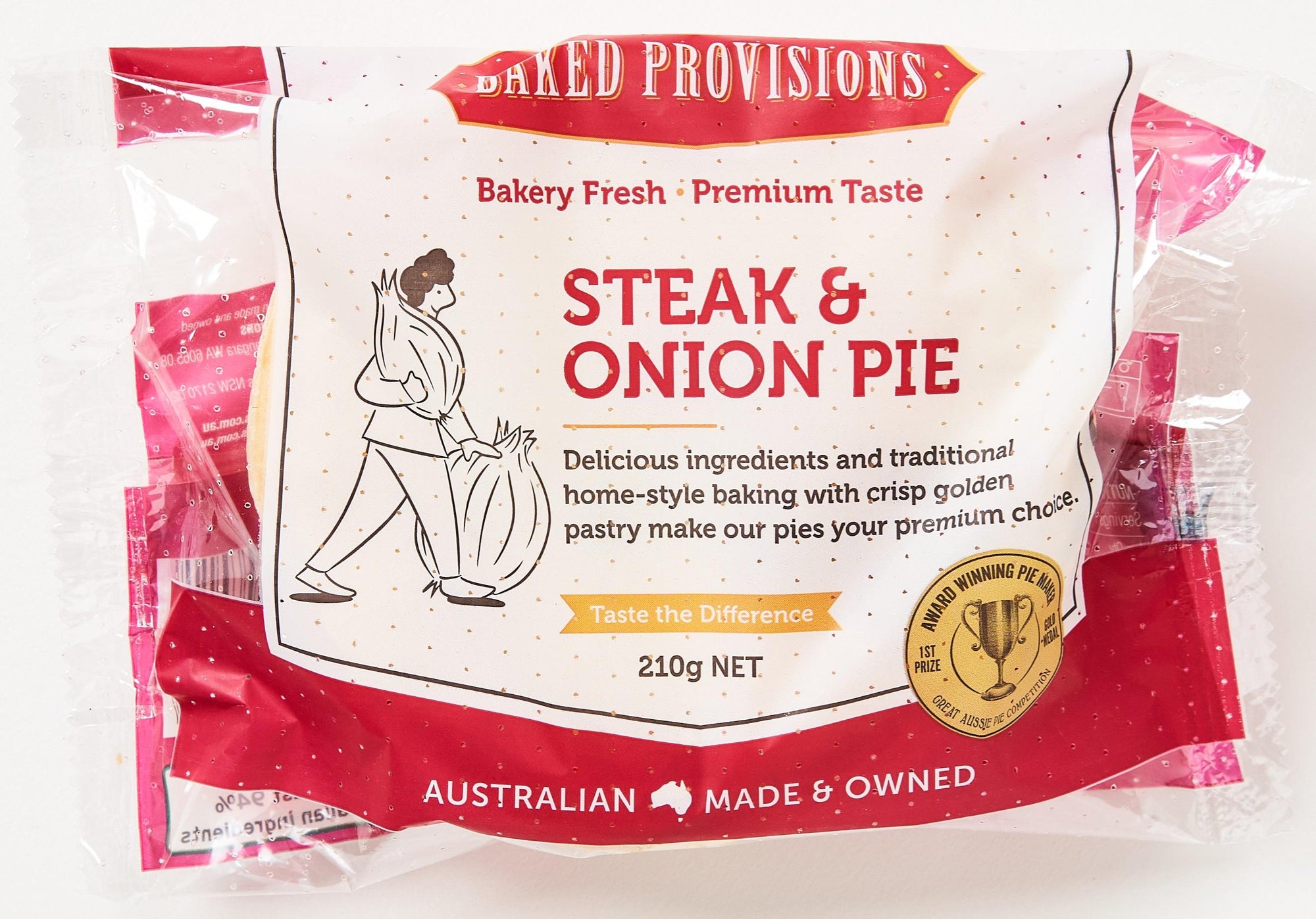 Baked Provisions Steak & Onion Pie Perforated 210g