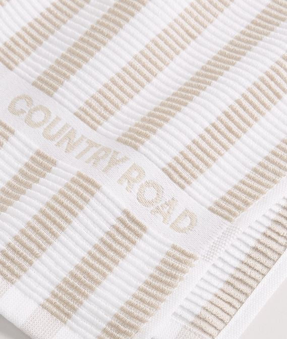 Country Road Stripe Cotton Tea Towel-Stone