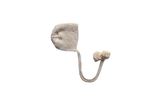 Ava Knitted Cotton Bonnet Cream 0-3m