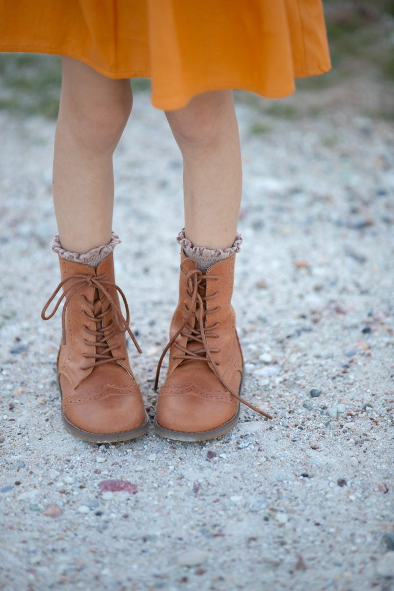 Mil & Co Olive Leather Oxford Boots Wax Tan