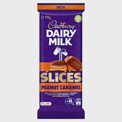 Cadbury Dairy Milk Slices Peanut Caramel Chocolate Block 170g