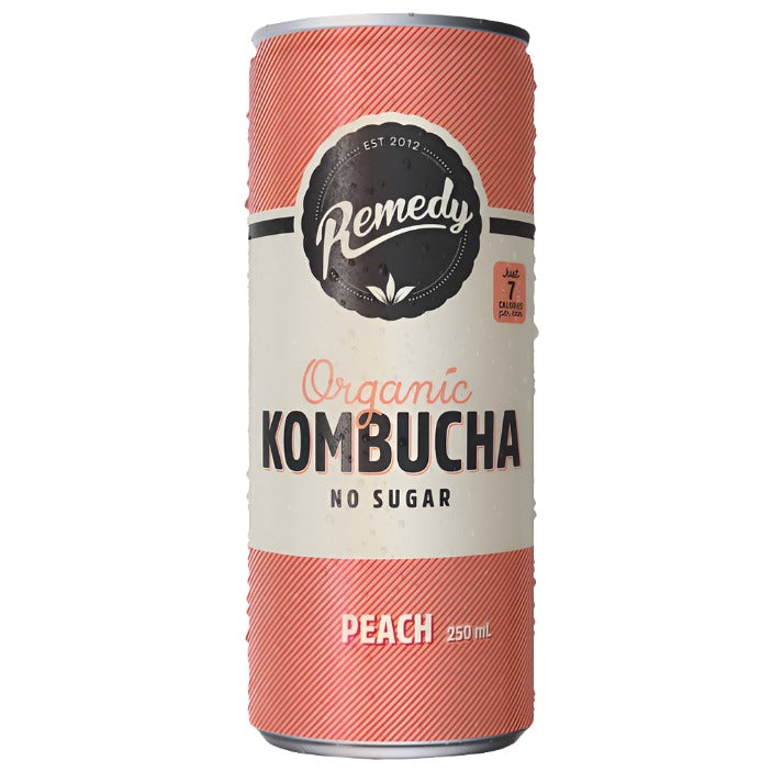 Remedy Kombucha Peach 250ml 4pk