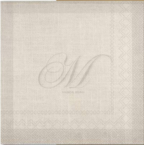 Manor Road Cocktail Napkin Linen Beige 20pk