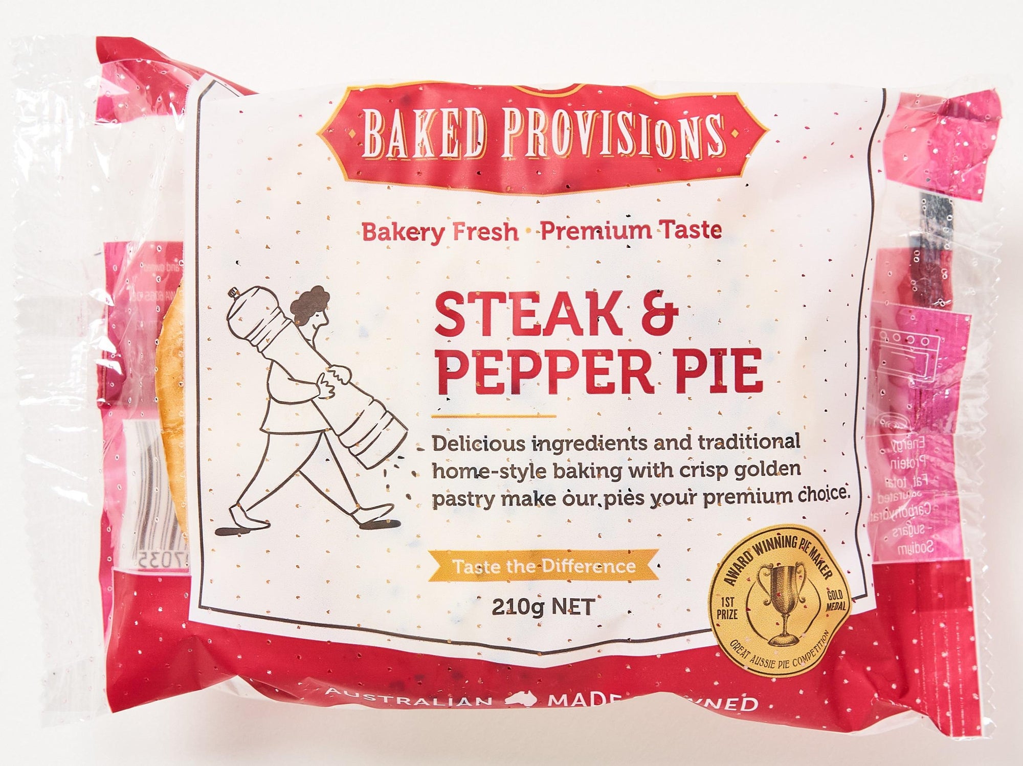 Baked Provisions Steak Pepper Pie Perforated 210g