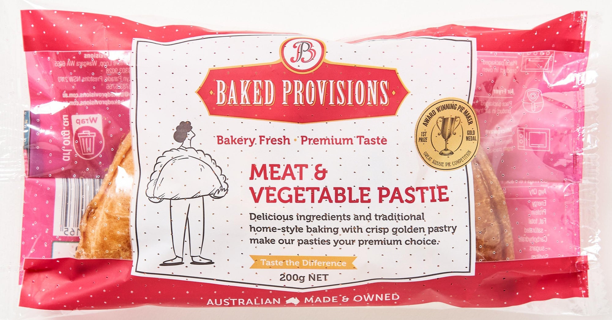 Baked Provisions Meat & Vegetables Pastie Perforated 200g