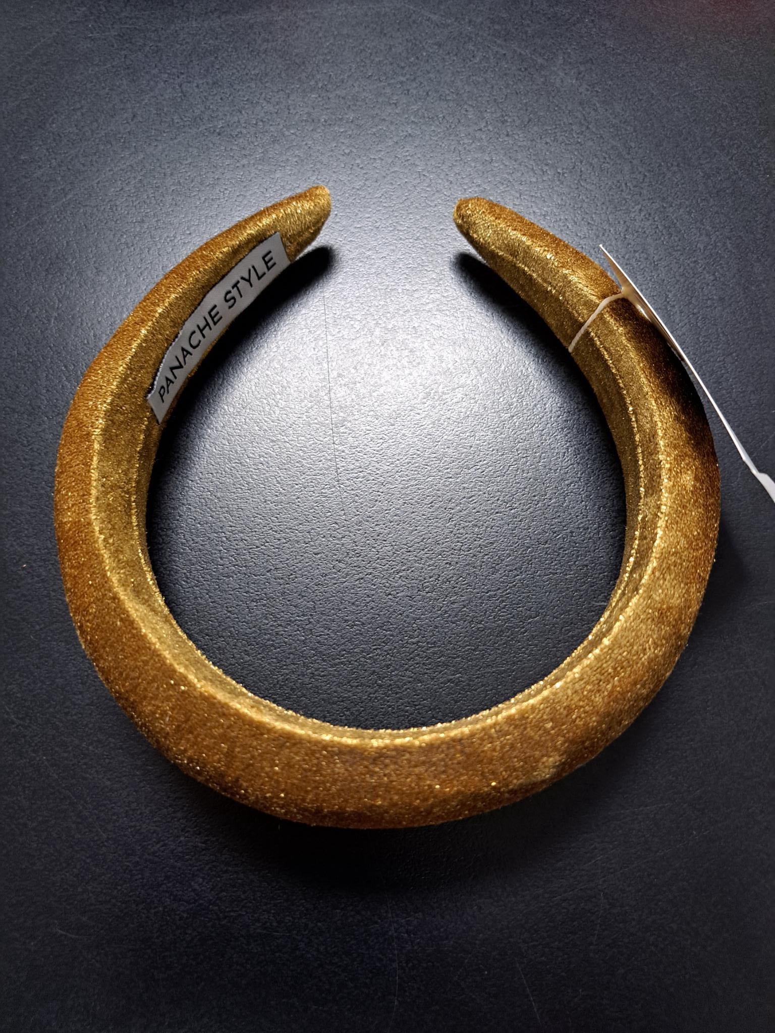 Velvet Padded Headband Metallic Gold
