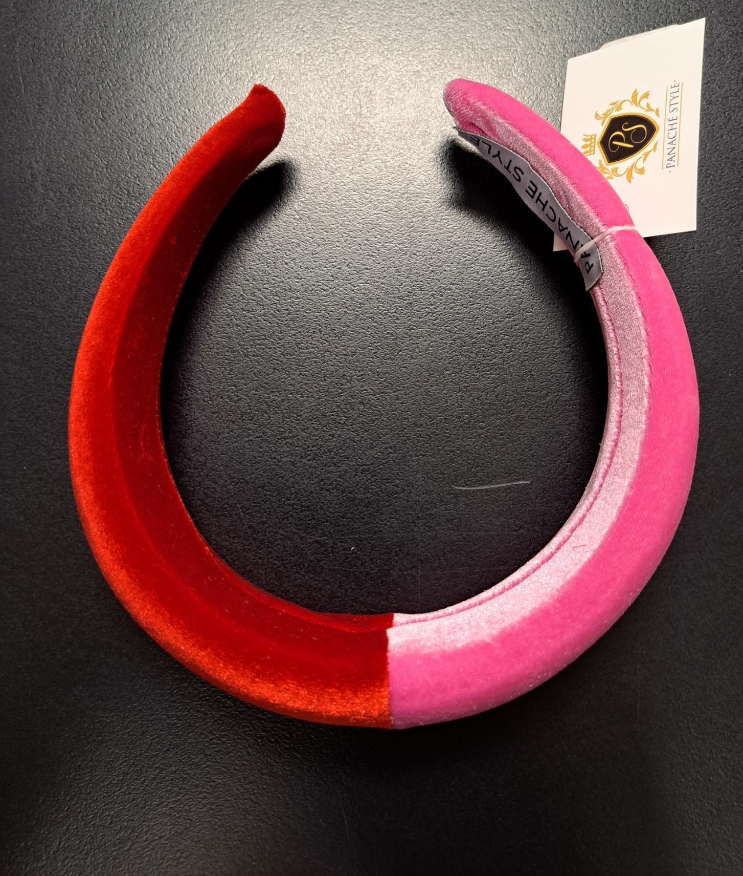 Queenie 2 Tone Padded Headband Pink & Red