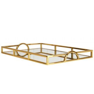 Rectangle Arch Handle Tray Gold