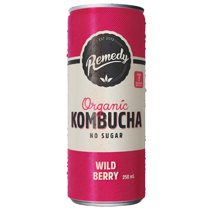 Remedy Kombucha Wild Berry 250ml 4pk