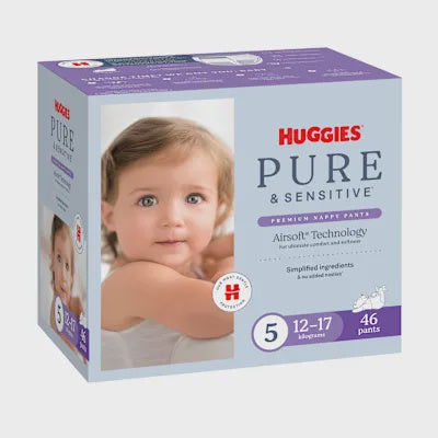 Huggies Pure & Sensitive Nappy Pants Size 5 46pk