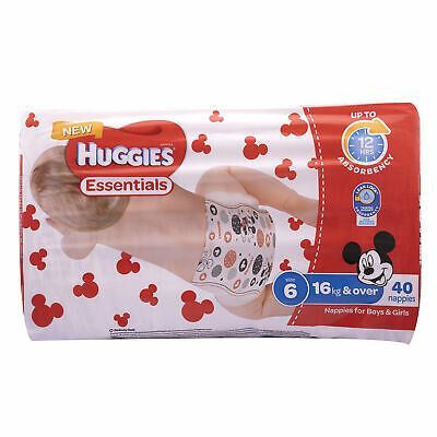 Huggies Essential Nappy Size 6 Junior 16kg 40pk