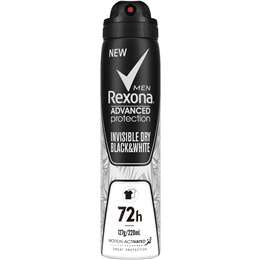 Rexona Men's Advanced Protection Invisible Black & White Deodorant 220ml