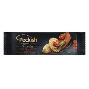 Peckish Fancies Vine Tomatoes & Basil Premium Rice Crackers 90g