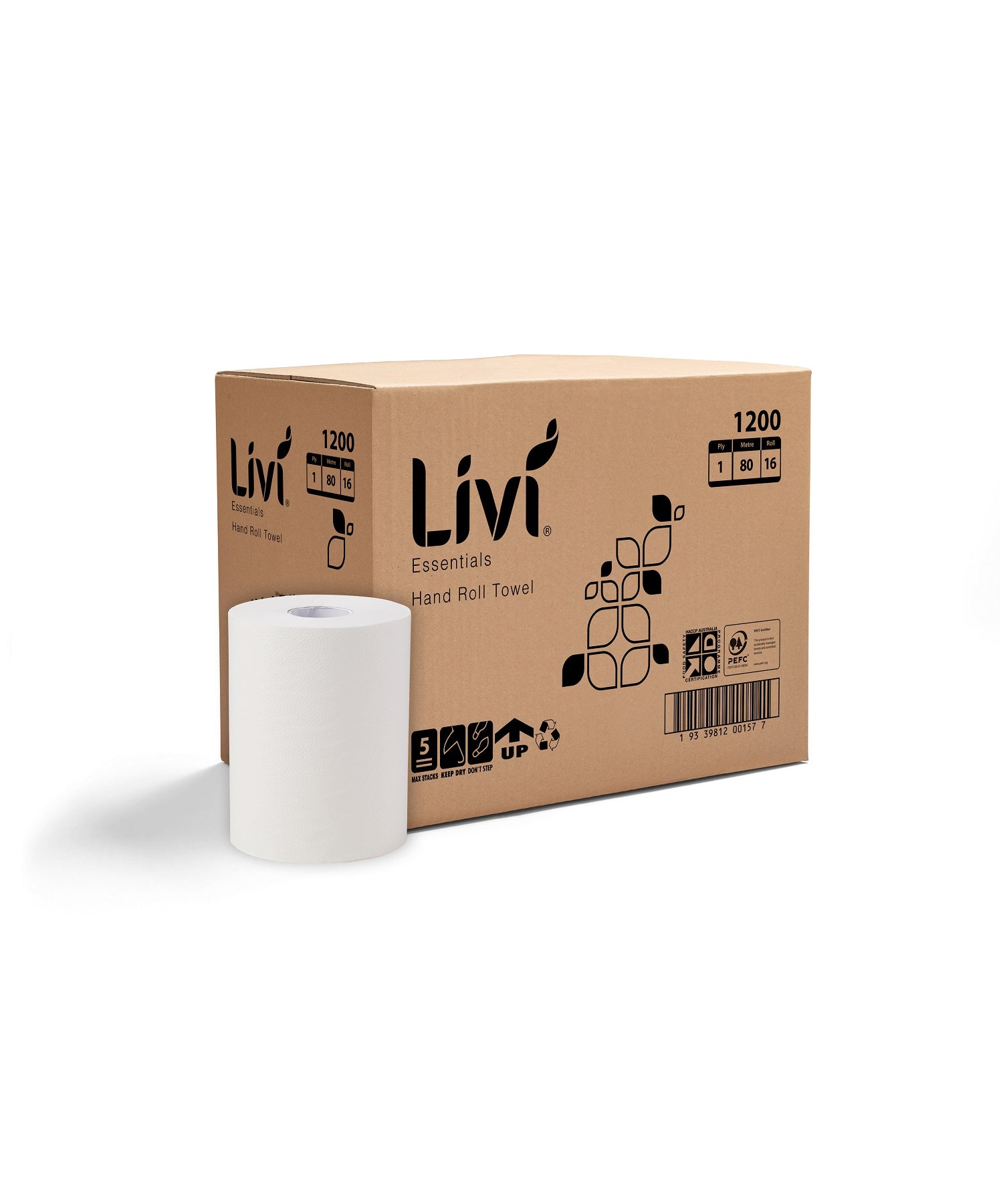 Livi Essentials Hand Towel Roll 1 ply 16 rolls/ctn  1200