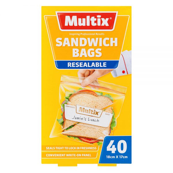 Multix Sandwich Bag Resealable 40pk