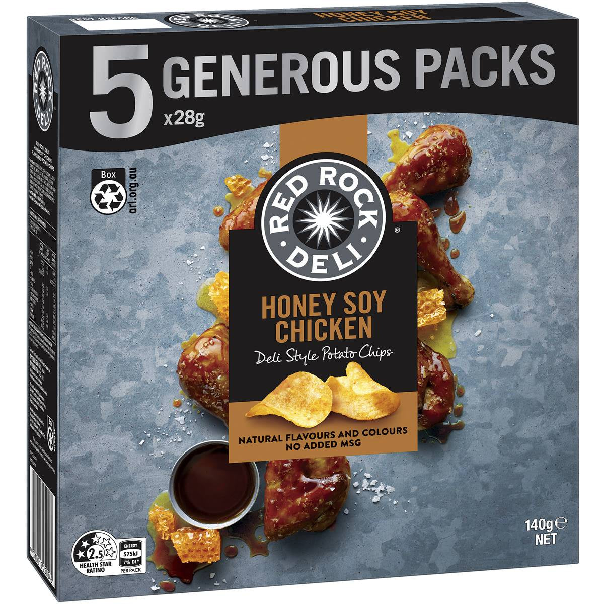 Red Rock Deli Chips Honey Soy Chicken 5pk