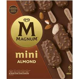 Streets Magnum Almond Mini Ice Cream Sticks 6pk