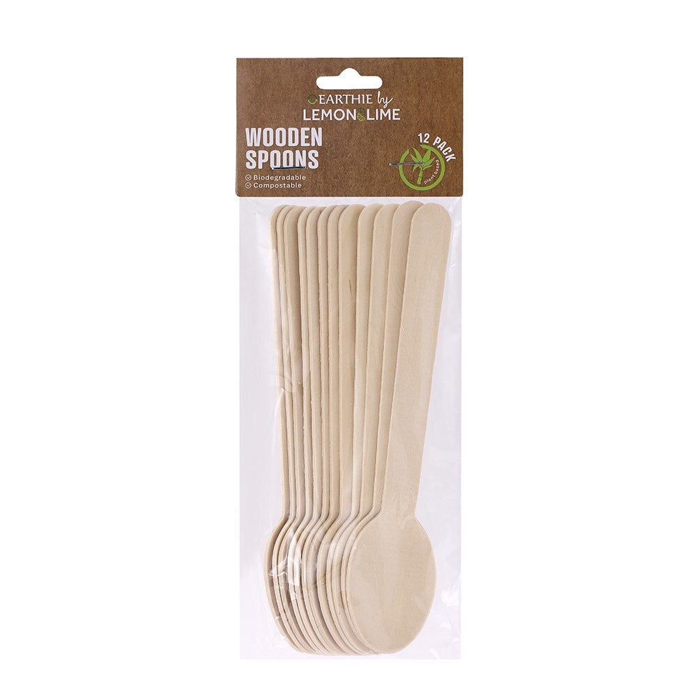 Lemon and Lime Eco Wooden Spoons 12pk