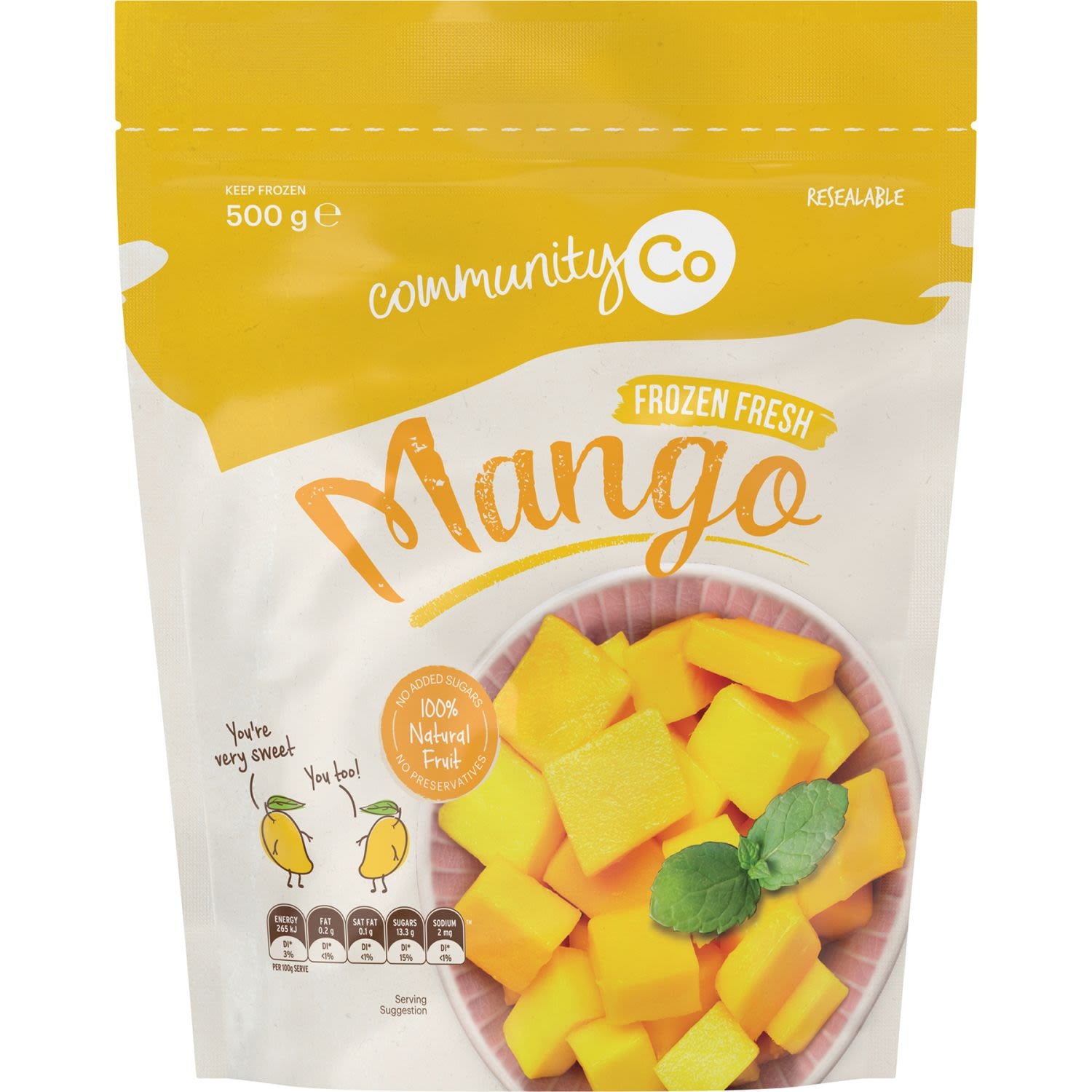 Community Co Frozen Fresh Mango 500g