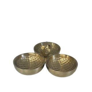 Gold 3 Bowl Condiment Tray