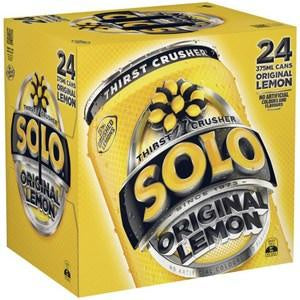 Schweppes Solo Lemon Soft Drink Cans 24pk