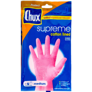 Chux Rubber Gloves Supreme Cotton Lined Medium