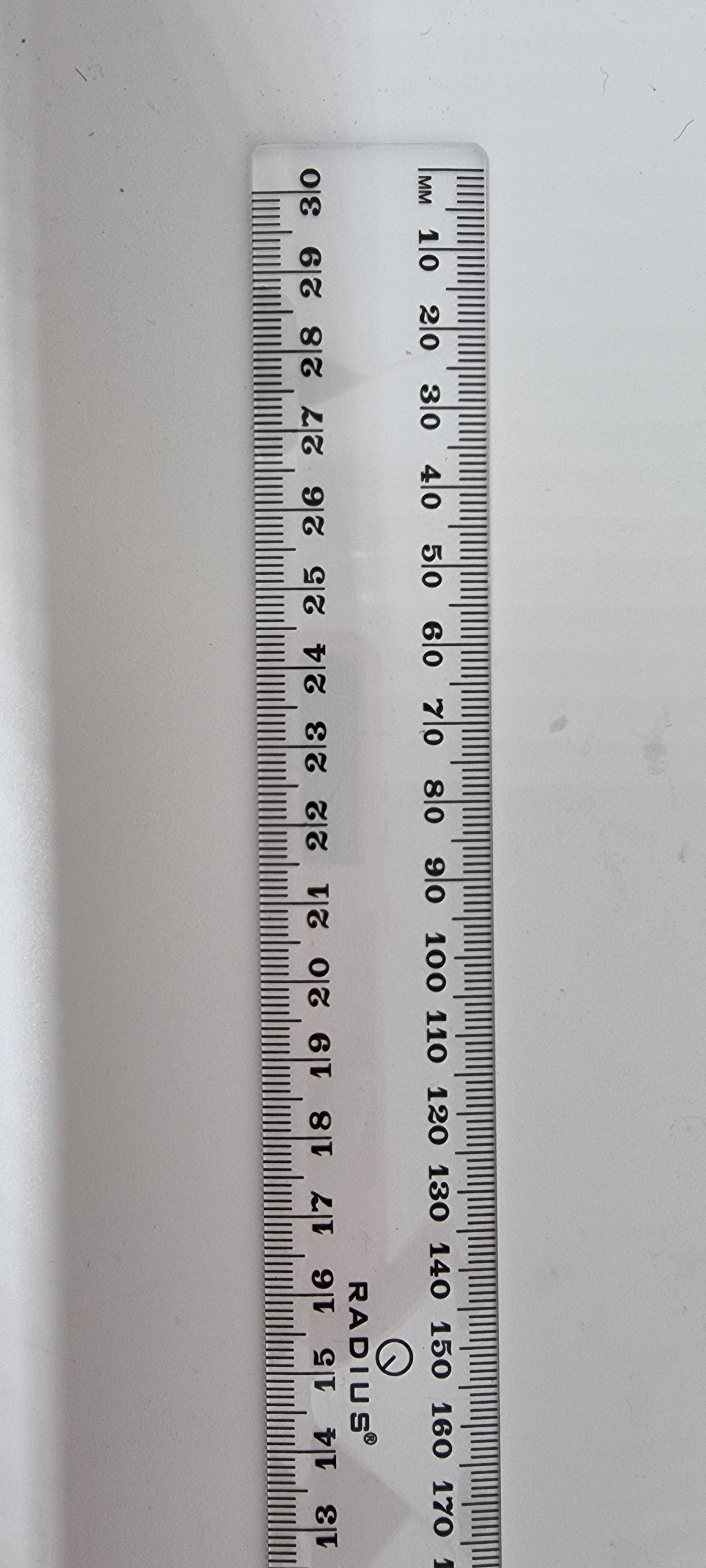 Radius Ruler 30cm Clear Plastic