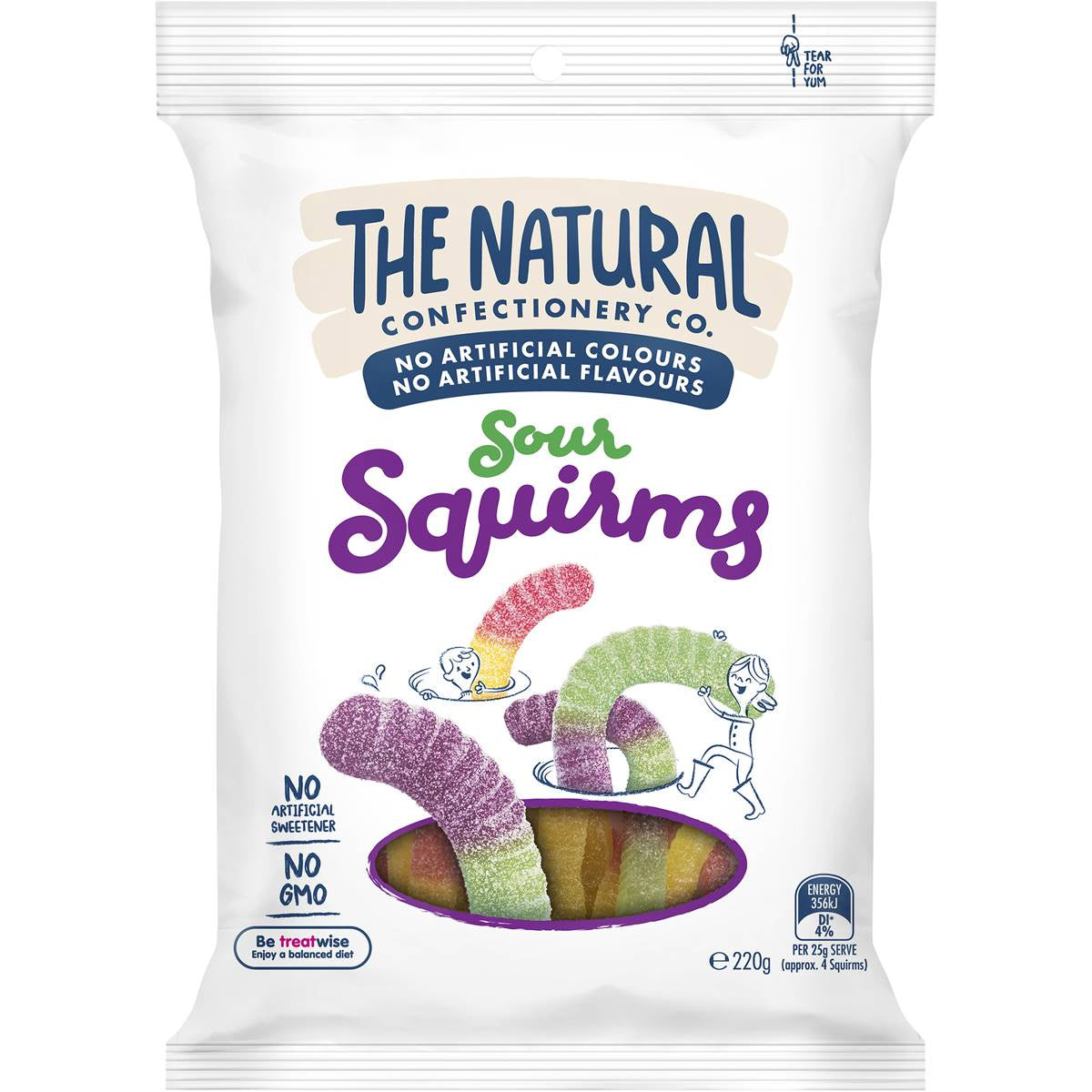 Natural Confectionery Sour Squirms 220g