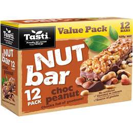 Tasti Nut Bar Choc Peanut 12Pk 420g