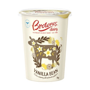 Brownes Dairy Natural Yoghurt Vanilla Bean 1kg