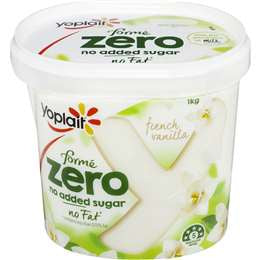Yoplait Zero French Vanilla Yoghurt 1kg