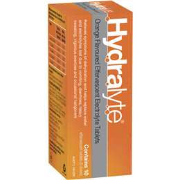 Hydralyte Effervescent Tablets Orange 10ct