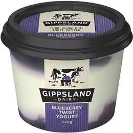 Gippsland Blueberry Twist Yogurt 720g