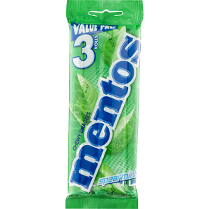 Mentos Multi Spearmint Rolls 3pk