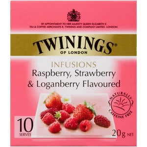 Twinings Raspberry Strawberry & Loganberry Flavoured Tea Bags 10pk