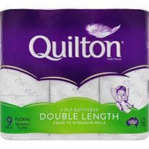 Quilton 3 Ply Double Length Toilet Tissue 9 Pk Floral