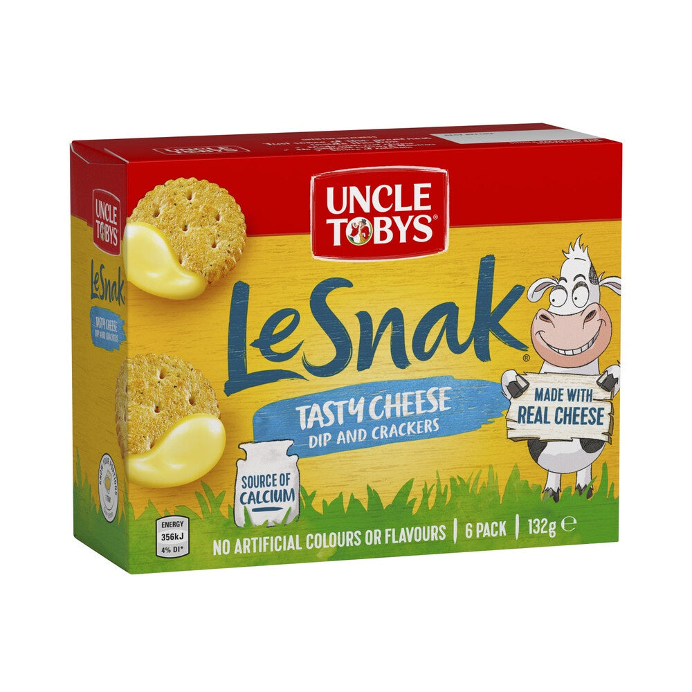 Uncle Toby's Le Snak Tasty Cheese 6pk