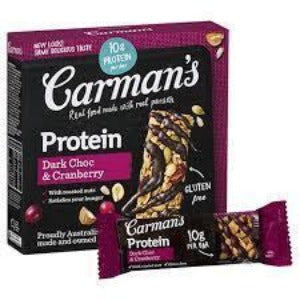 Carman's Dark Choc & Cranberry Protein Bars 5pk