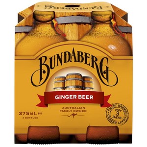 Bundaberg Ginger Beer Soft Drink 375ml 4pk