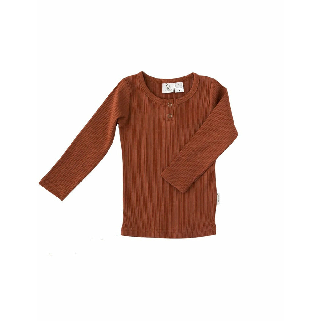 Willow Henley Cotton Top Gingerbread 1Y