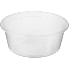 Plastic Container Round 280ml/Lid 10pk