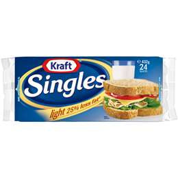 Kraft Cheese Singles Light 24pk