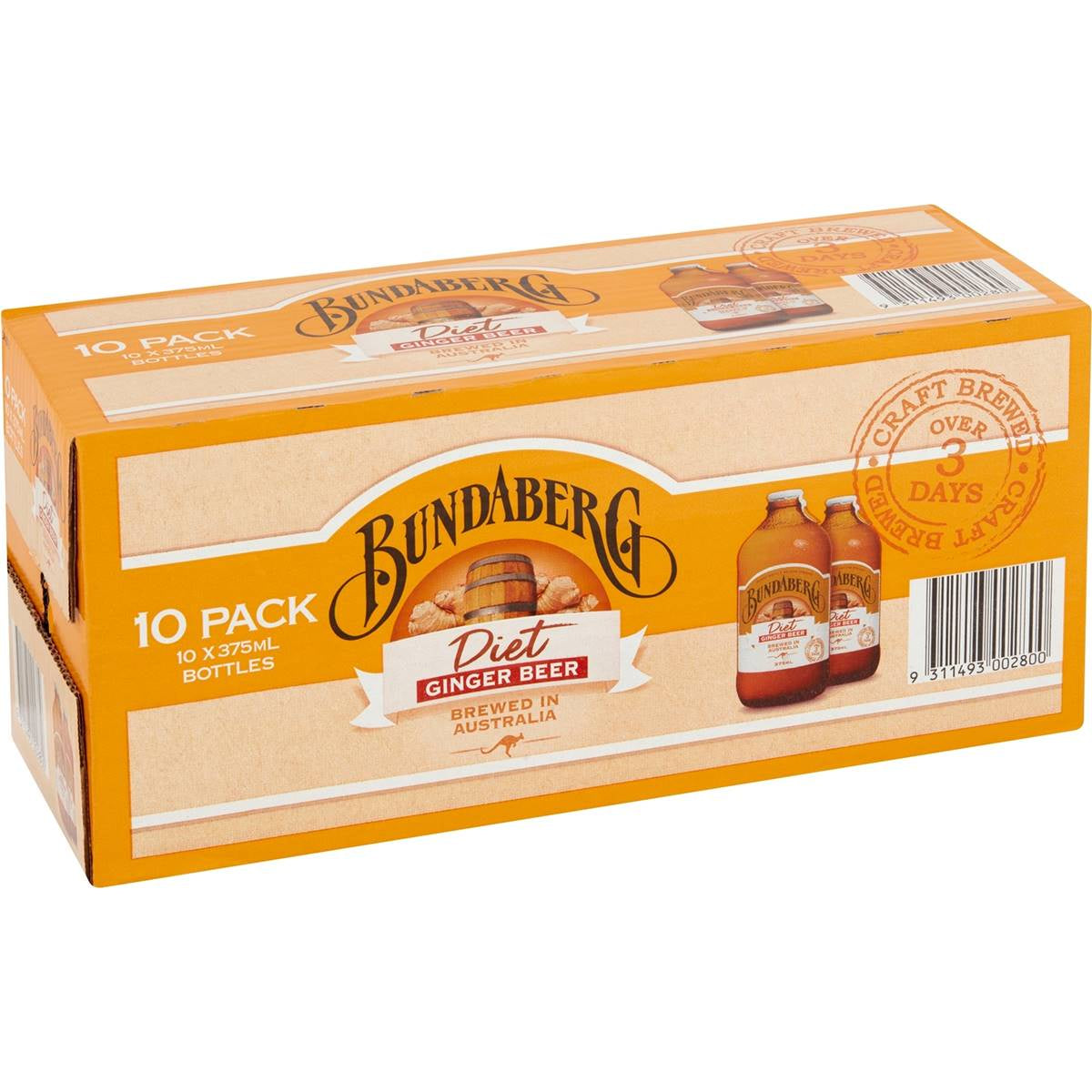 Bundaberg Diet Ginger Beer 375ml X10 Pack