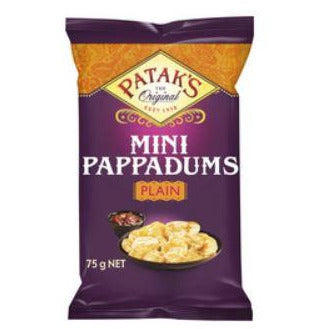 Patak's Mini Pappadums Plain 75g