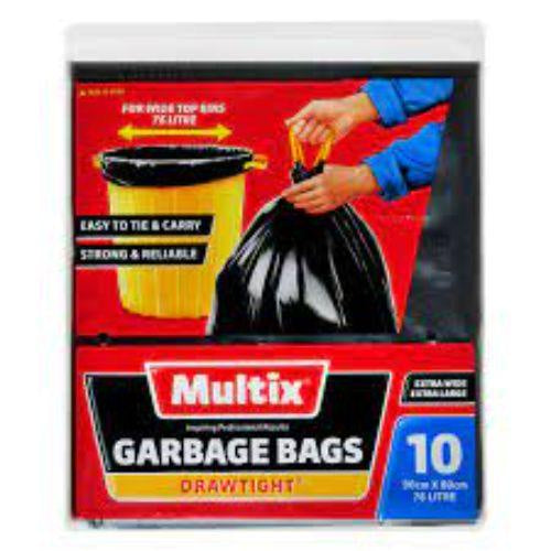 Multix Extra Large/Wide Drawtight Garbage Bag 70L 10pk
