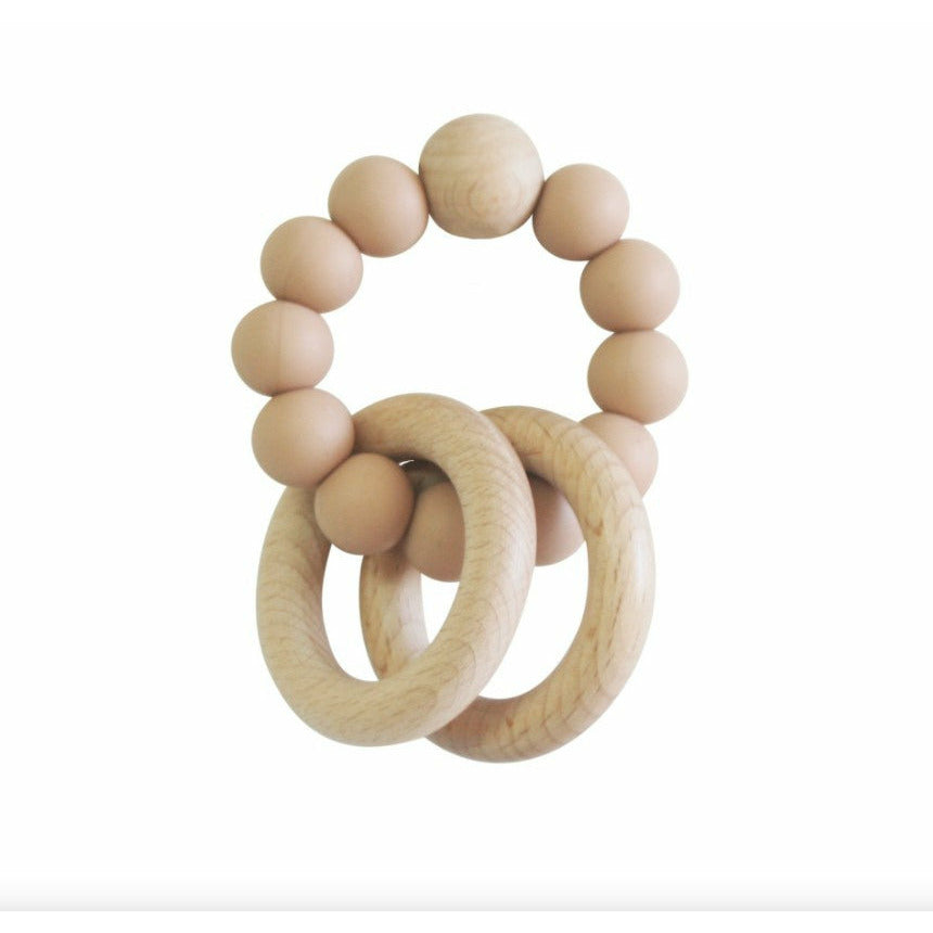 Beechwood Teether Ring Set Apricot