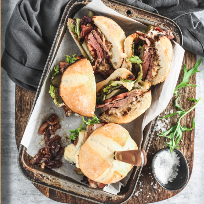 Beef, Cheese Sauce & Bacon  Burger Dinner-In-A-Box